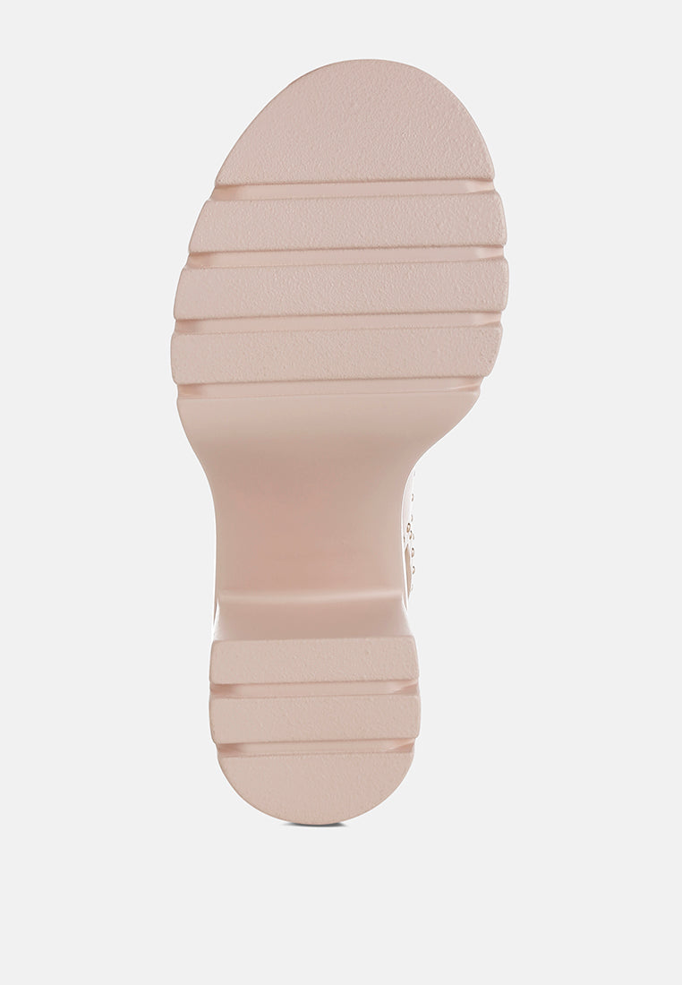 women stud embellished block heel sandals#color_beige