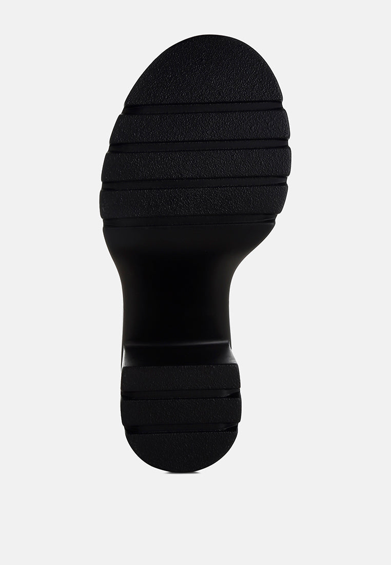 women stud embellished block heel sandals#color_black