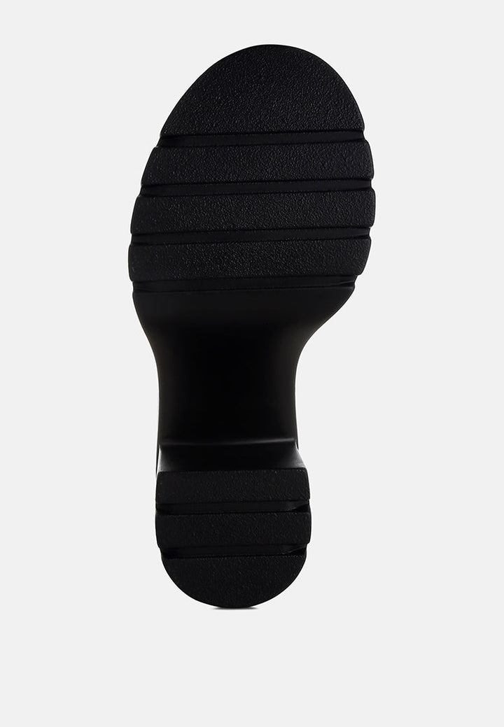 women stud embellished block heel sandals#color_black