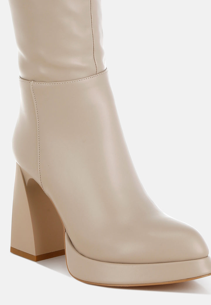women faux leather knee-high boots#color_beige