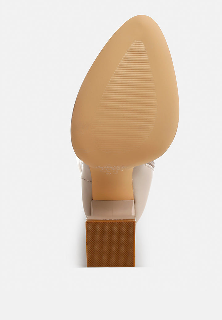 women faux leather knee-high boots#color_beige