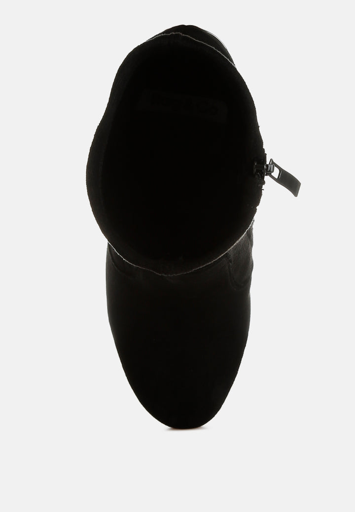 rag & co women microfiber sock boots#color_black