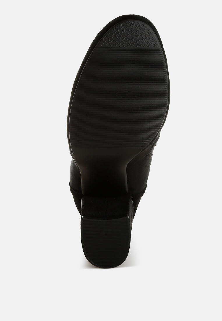 rag & co women microfiber sock boots#color_black