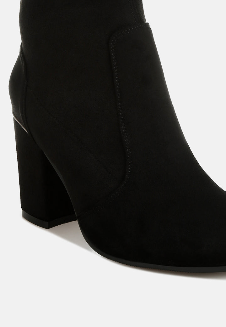 rag & co women microfiber sock boots#color_black