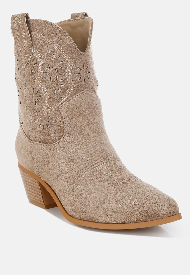 Women Cut Out Detail Cowboy Boots
