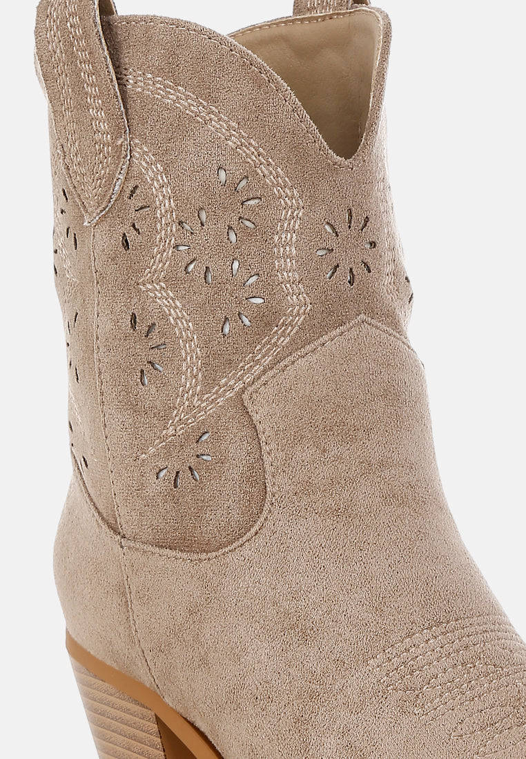 Women Cut Out Detail Cowboy Boots