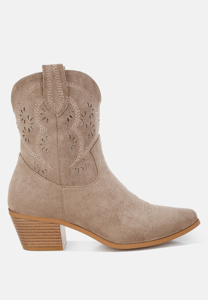 Women Cut Out Detail Cowboy Boots