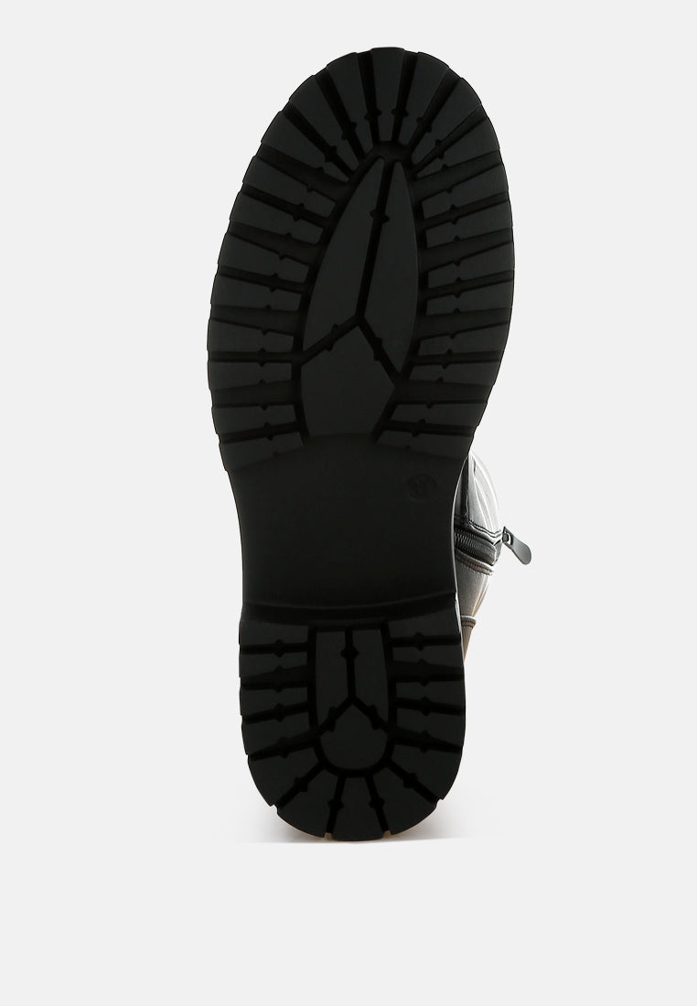 women rhinestone jewelled chunky boots#color_black