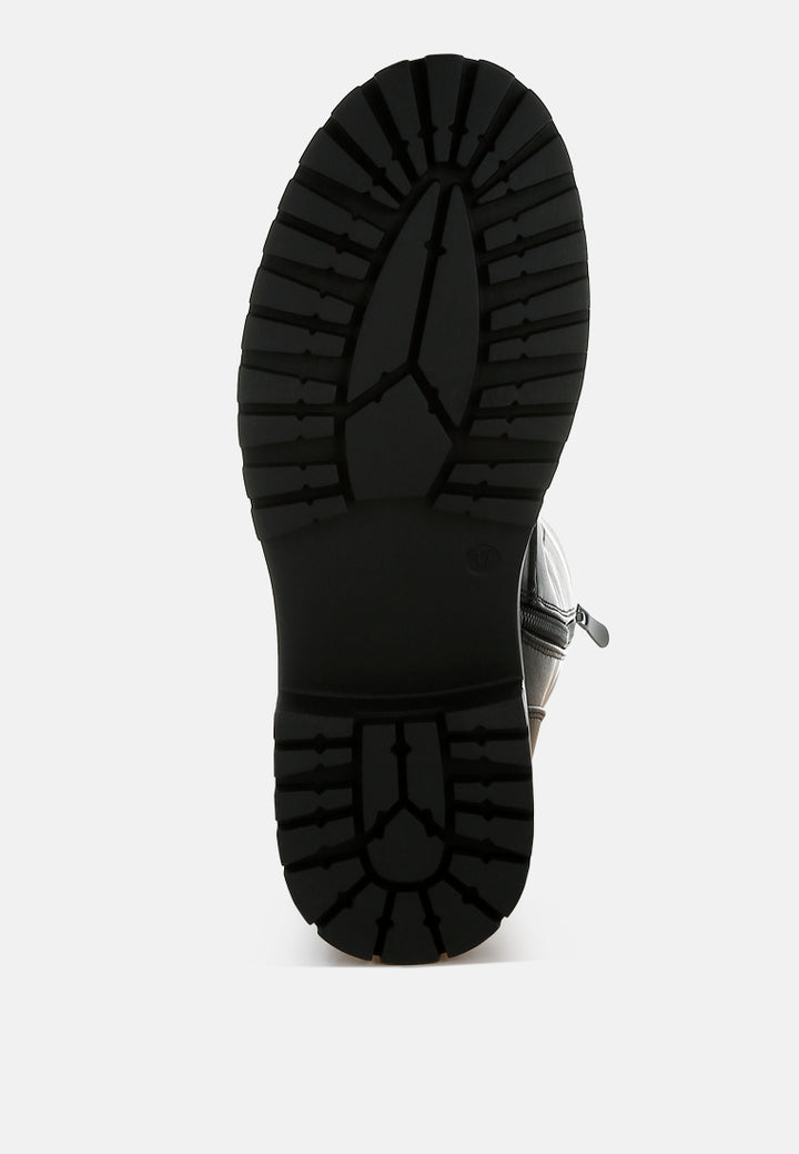 women rhinestone jewelled chunky boots#color_black