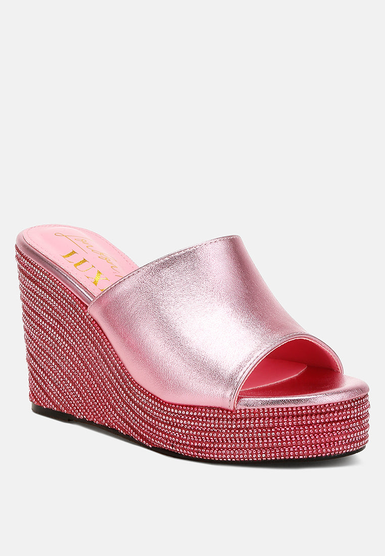 Wedge Heel Peep Toe Sandals#colour_pink