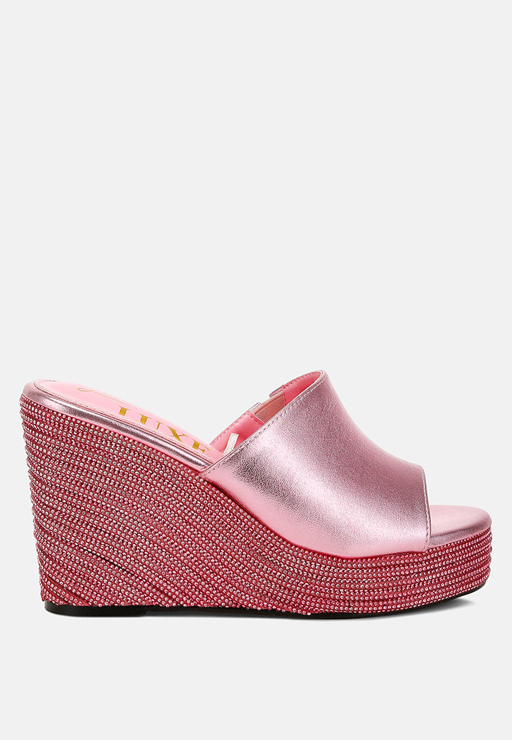 Wedge Heel Peep Toe Sandals#colour_pink