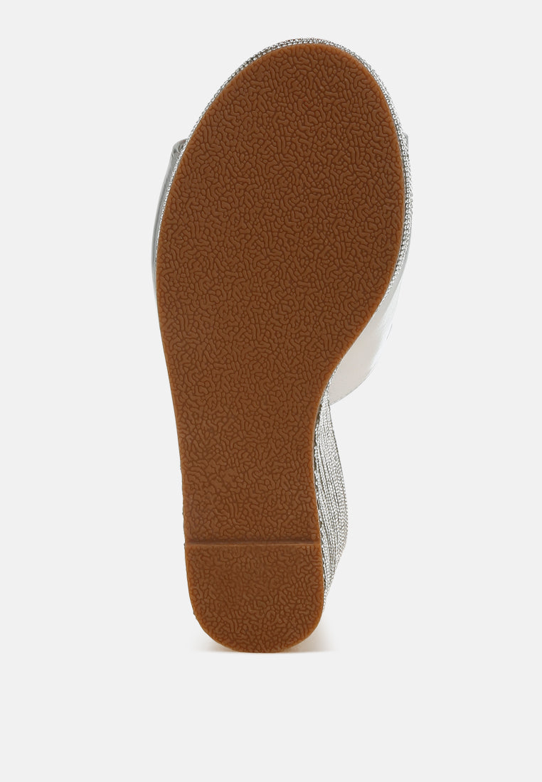 Wedge Heel Peep Toe Sandals#colour_silver