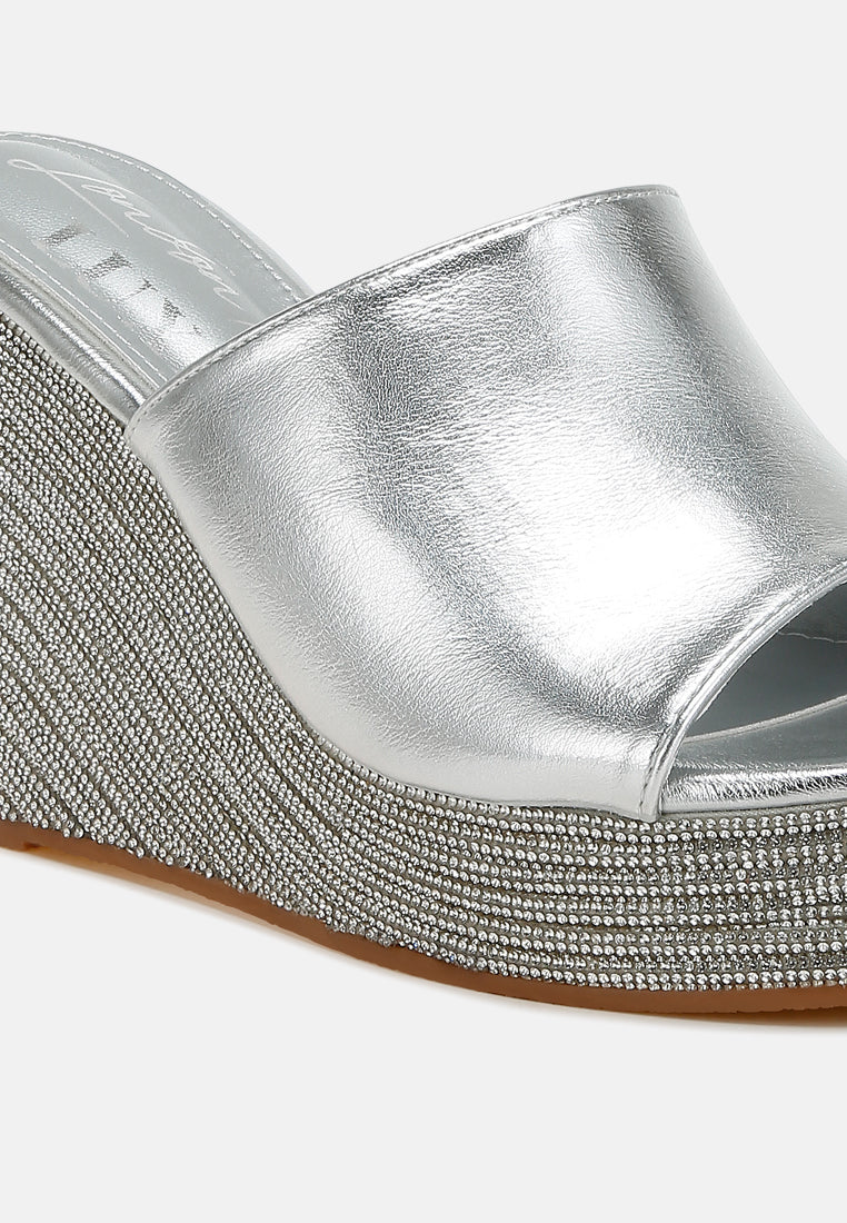 Wedge Heel Peep Toe Sandals#colour_silver