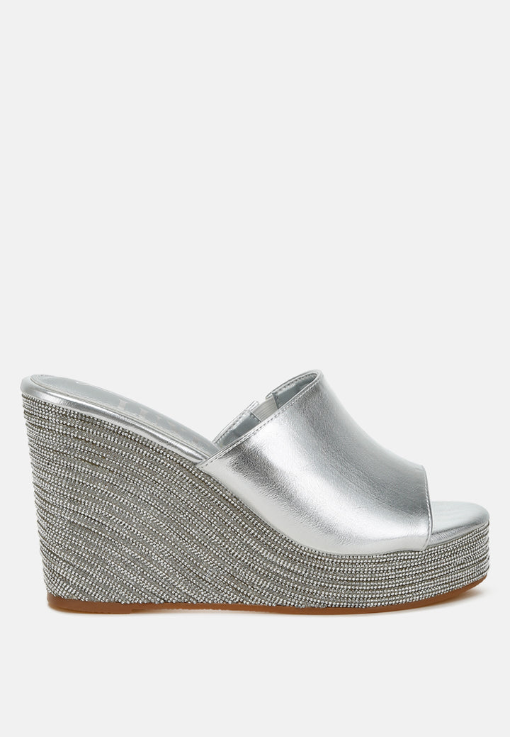 Wedge Heel Peep Toe Sandals#colour_silver
