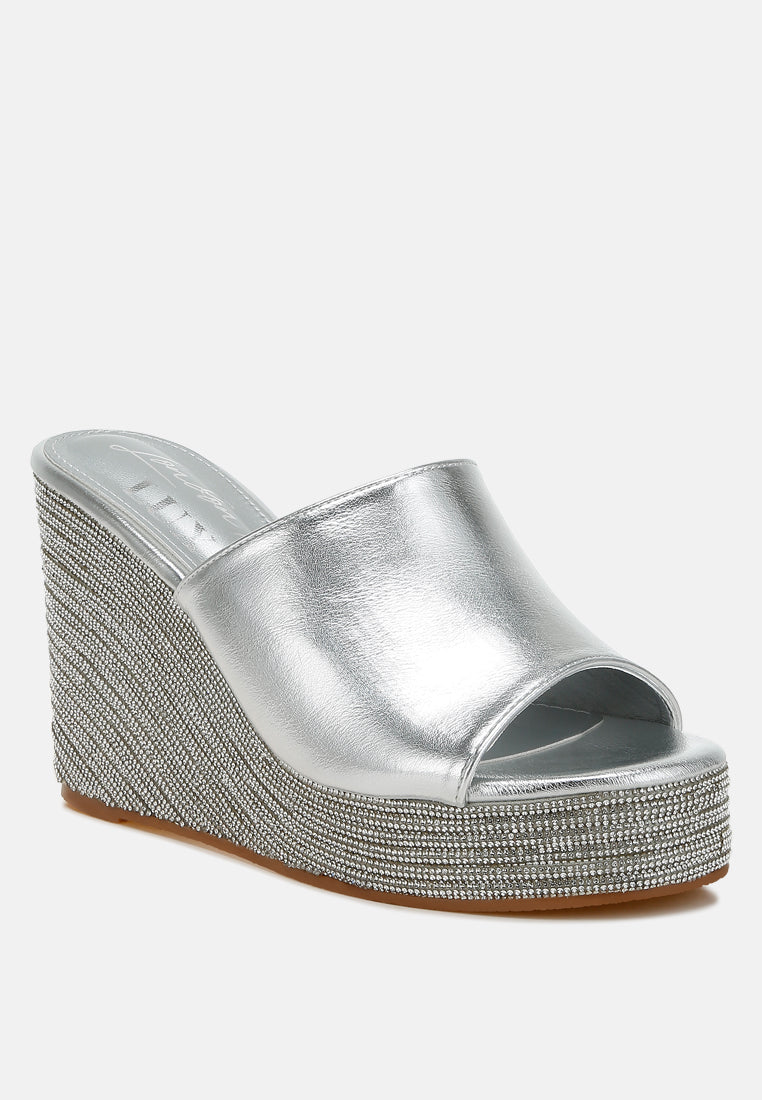 Wedge Heel Peep Toe Sandals#colour_silver