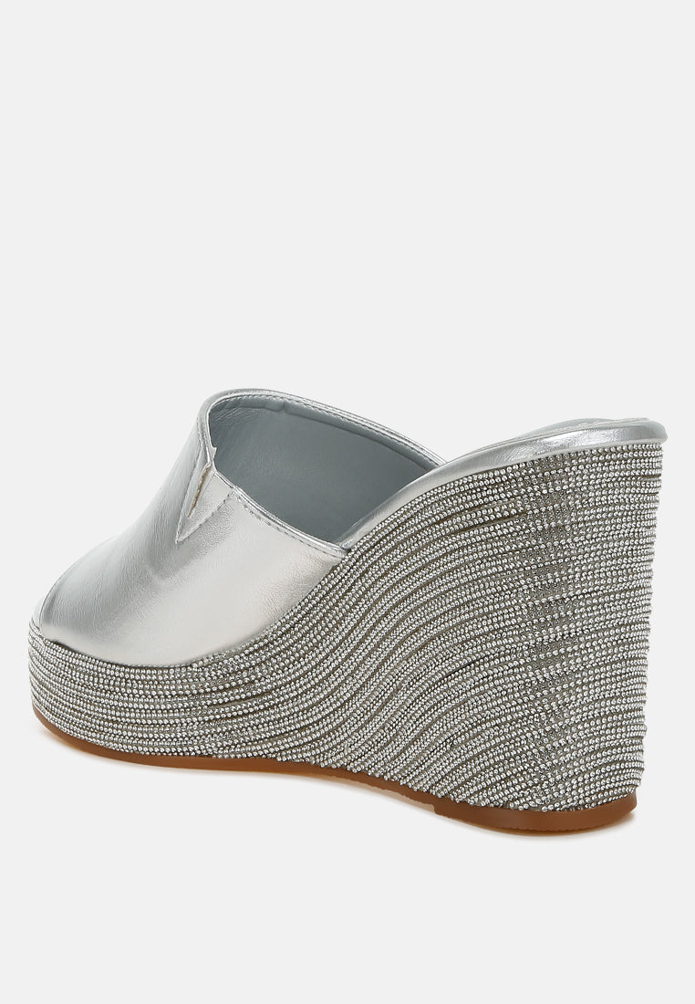 Wedge Heel Peep Toe Sandals#colour_silver