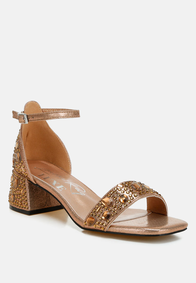 rhinestone embellished shimmer sandals#colour_bronze