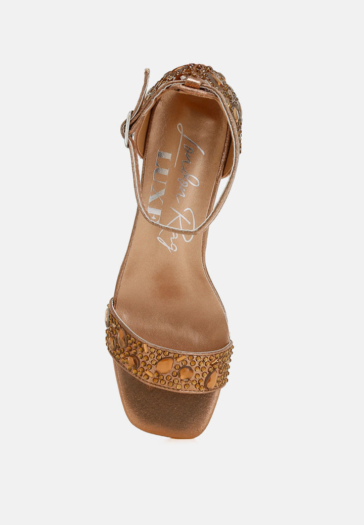 rhinestone embellished shimmer sandals#colour_bronze