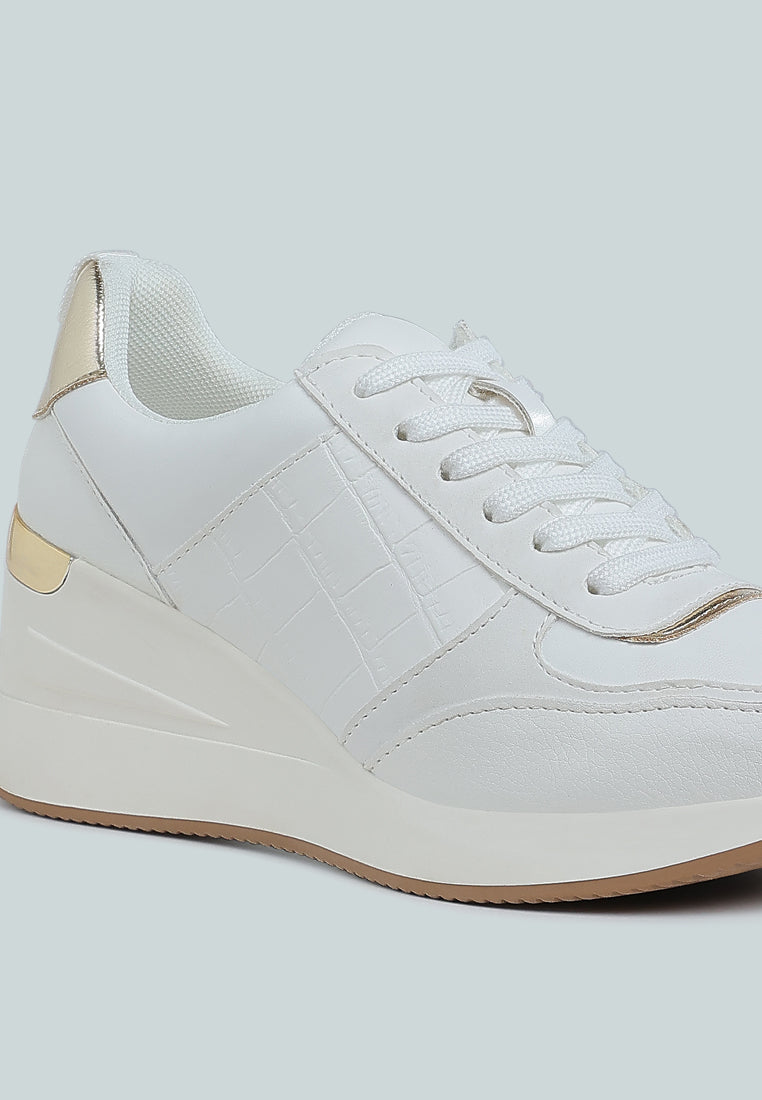 women chunky wedge heel sneaker#color_white