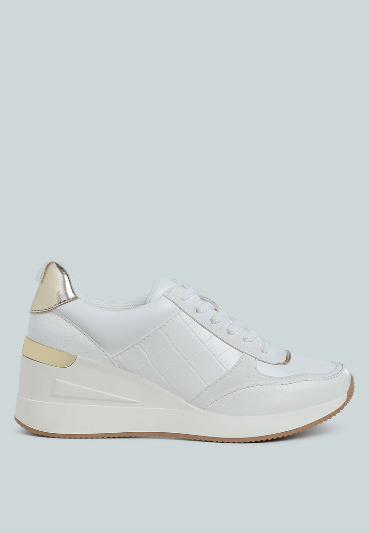 women chunky wedge heel sneaker#color_white