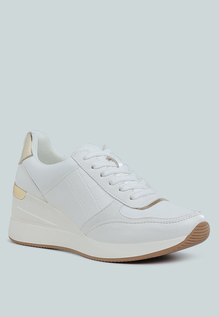 women chunky wedge heel sneaker#color_white