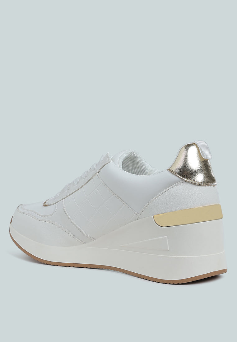 women chunky wedge heel sneaker#color_white