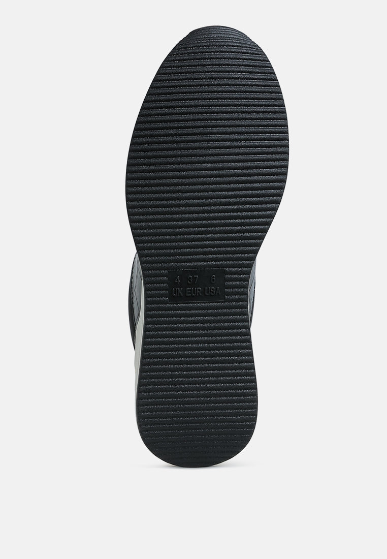 women chunky wedge heel sneaker#color_black