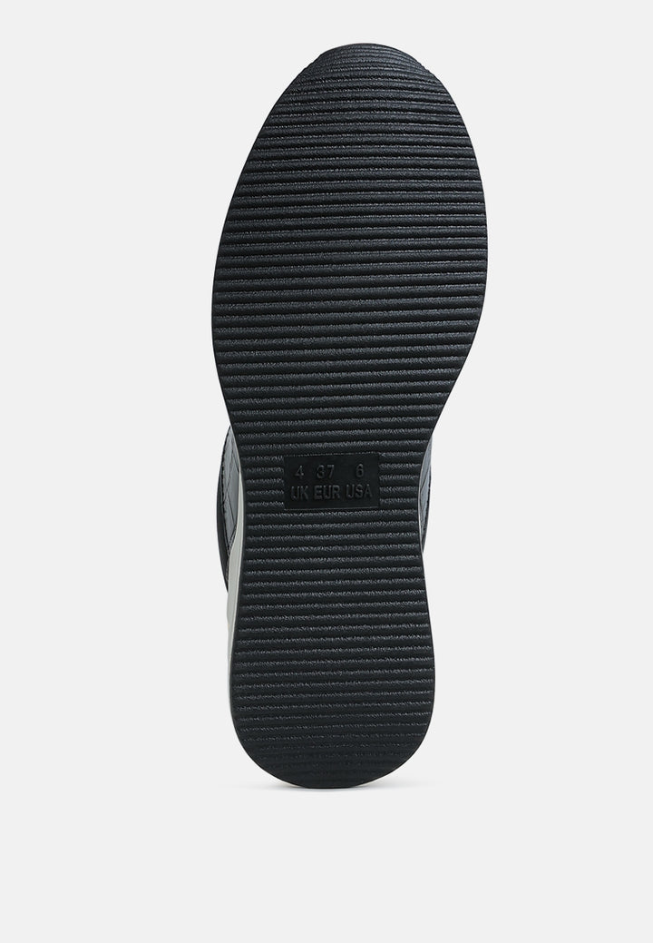 women chunky wedge heel sneaker#color_black