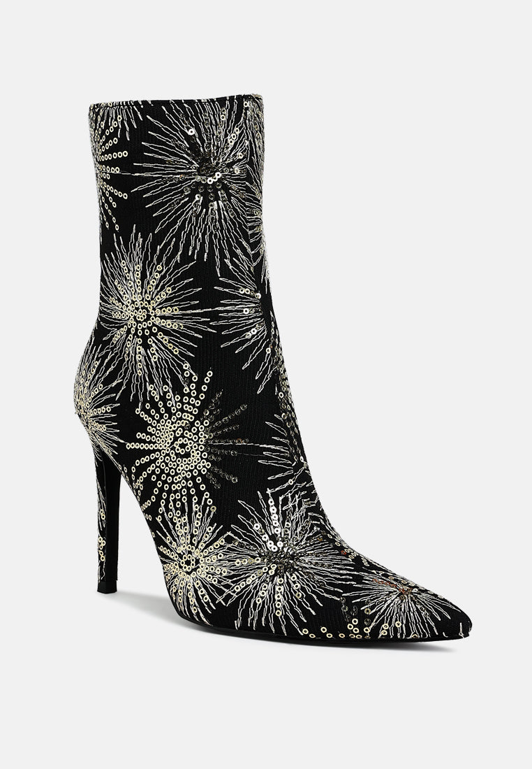 women sequin embellished stiletto boots#color_black
