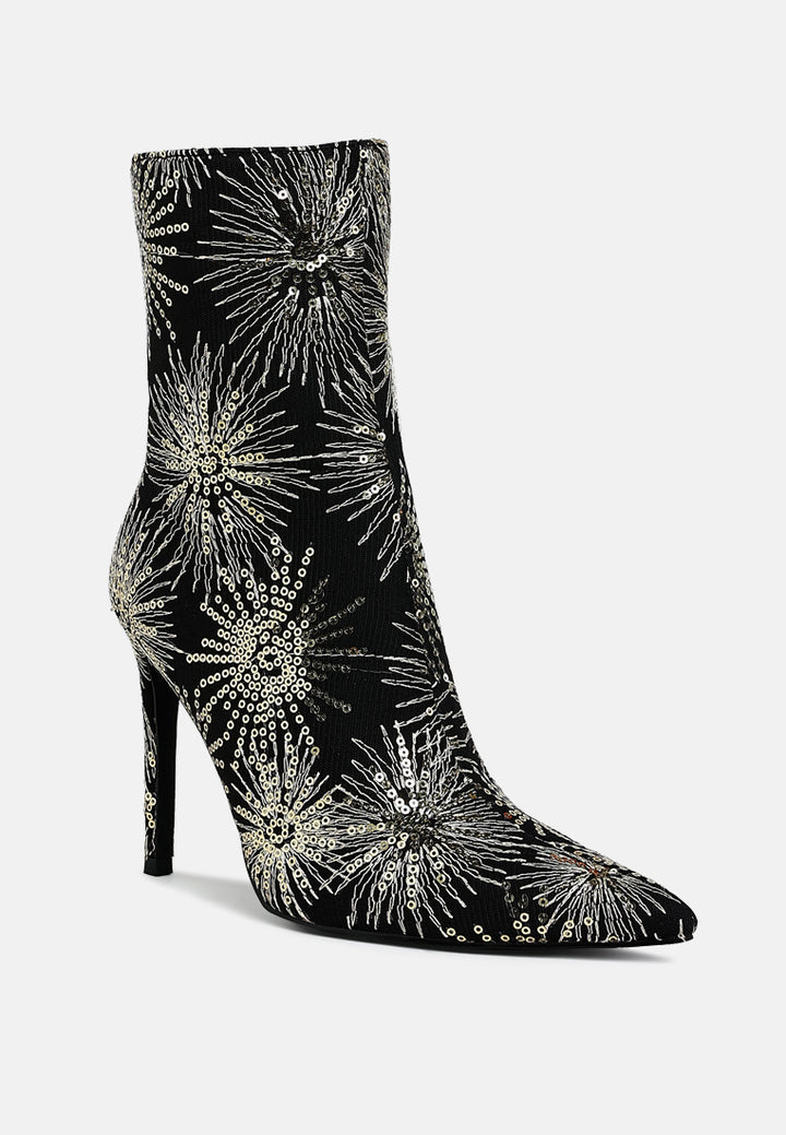 women sequin embellished stiletto boots#color_black