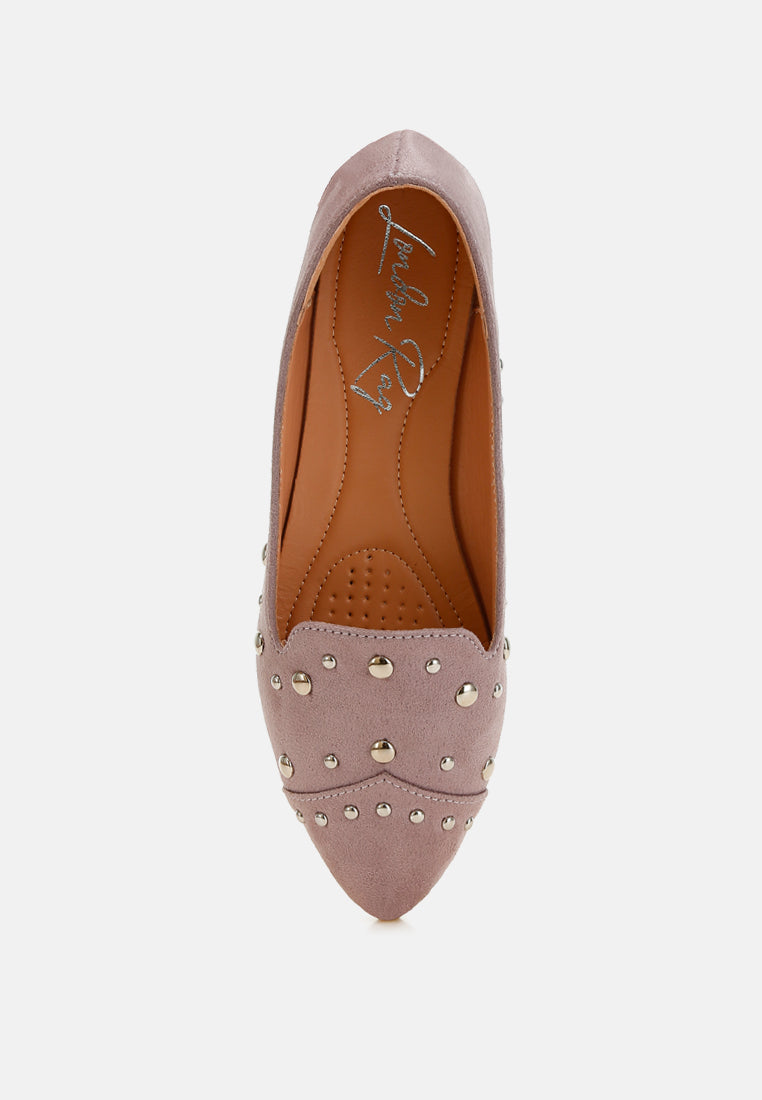 women stud emebllished ballet flats#color_lilac