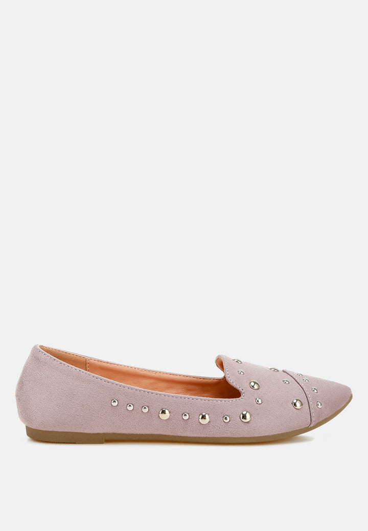 women stud emebllished ballet flats#color_lilac