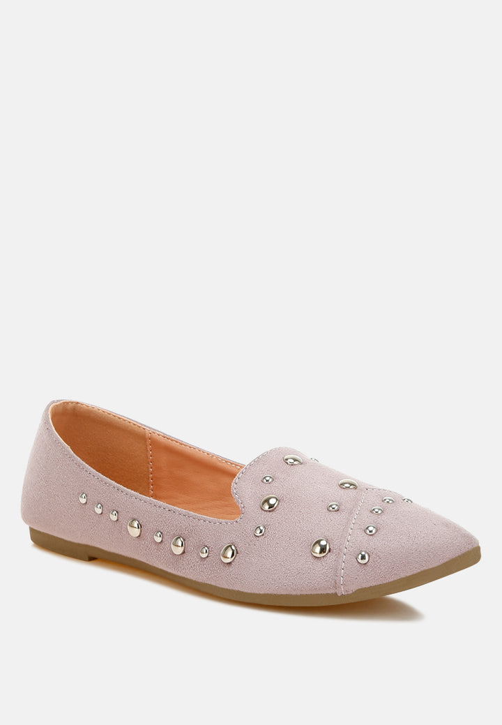 women stud emebllished ballet flats#color_lilac