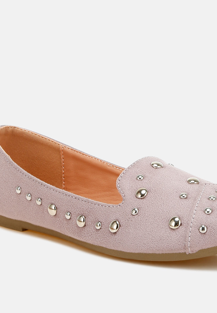 women stud emebllished ballet flats#color_lilac