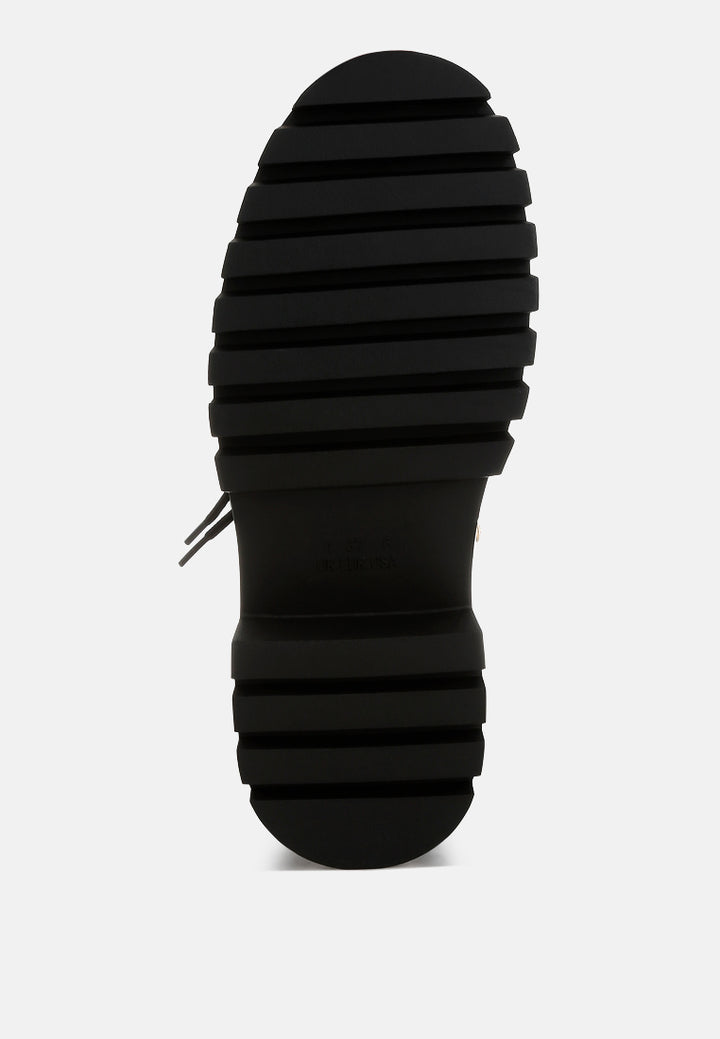 women fleece & faux leather boots#color_black