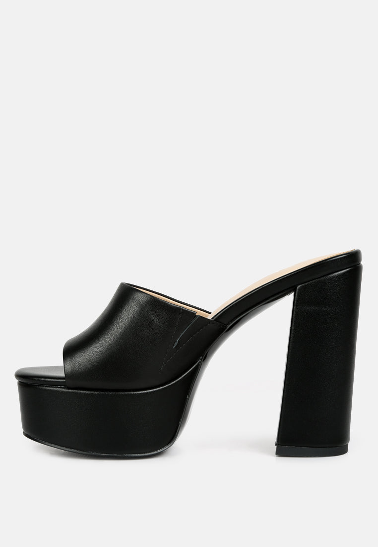 women open toe high block heel sandals#color_black