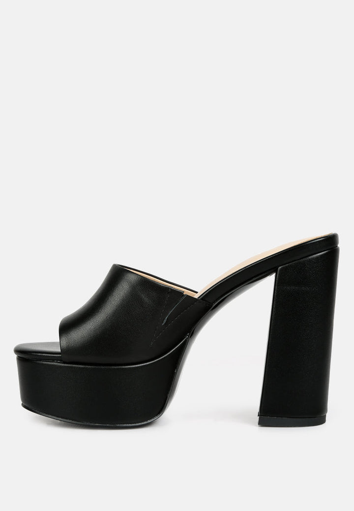 women open toe high block heel sandals#color_black