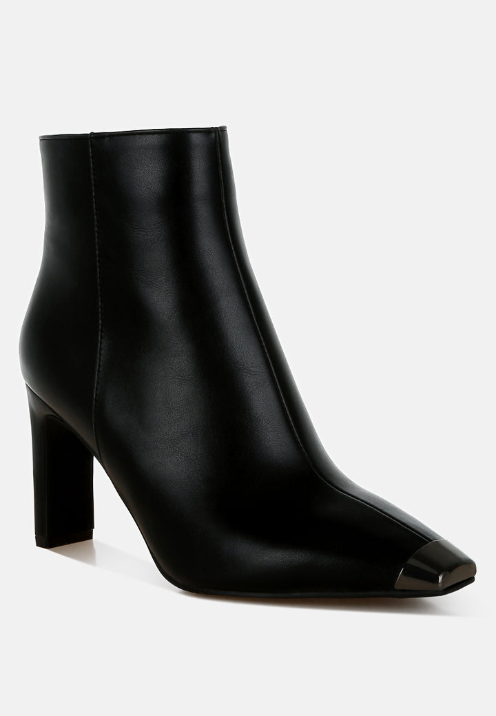 metallic cap toe faux leather boots#colour_black