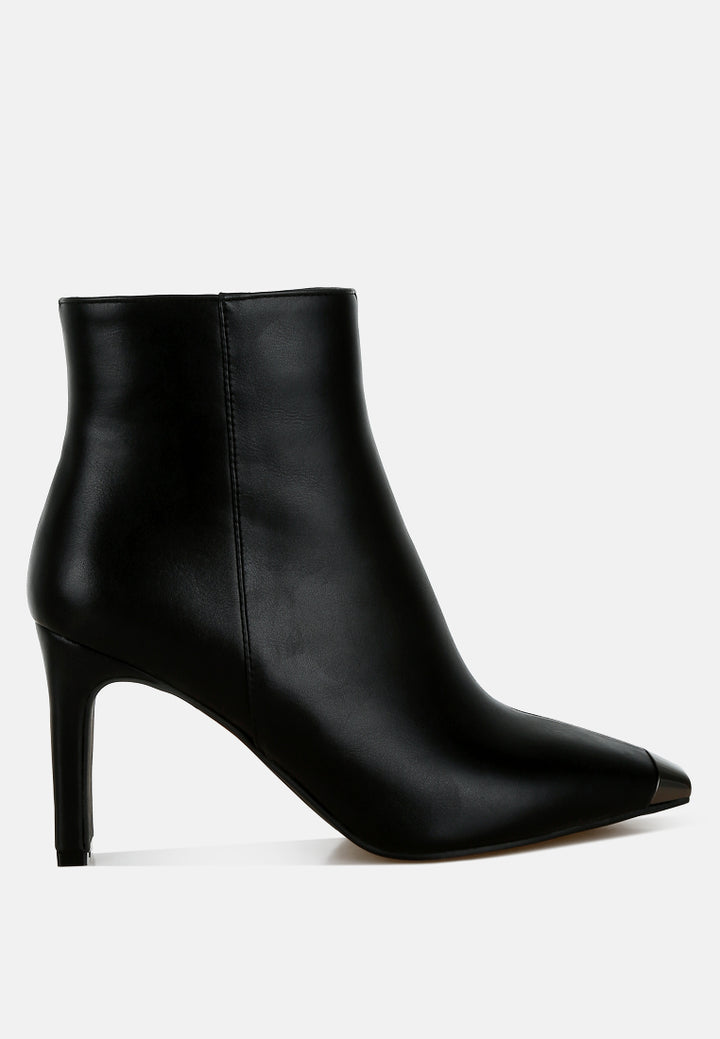metallic cap toe faux leather boots#colour_black
