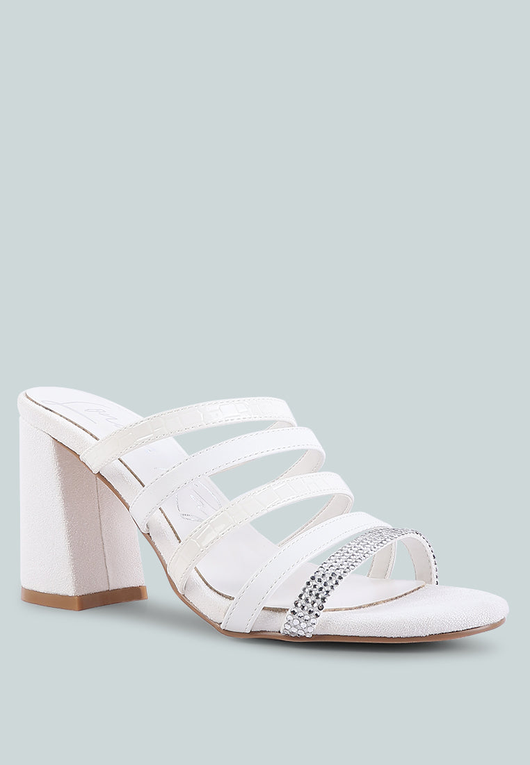 women multi strap diamante detail sandals#color_white
