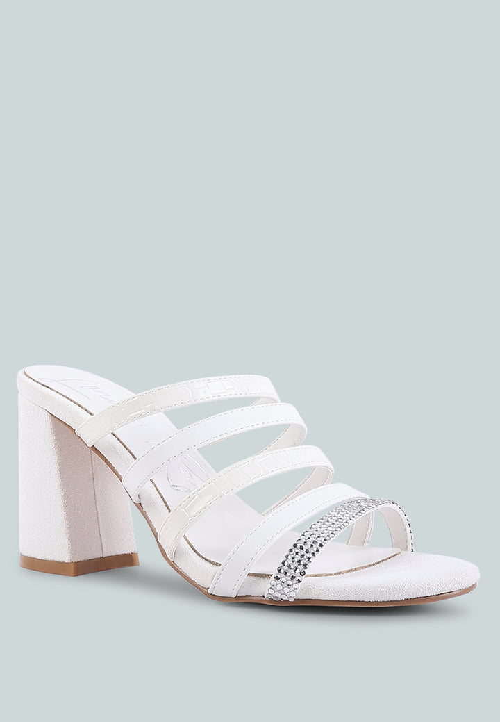 women multi strap diamante detail sandals#color_white