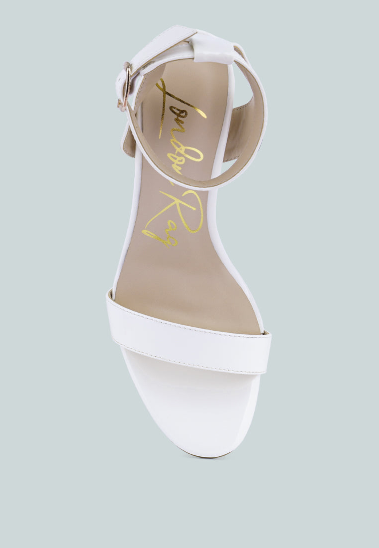 women clear high heeled block sandals#color_white