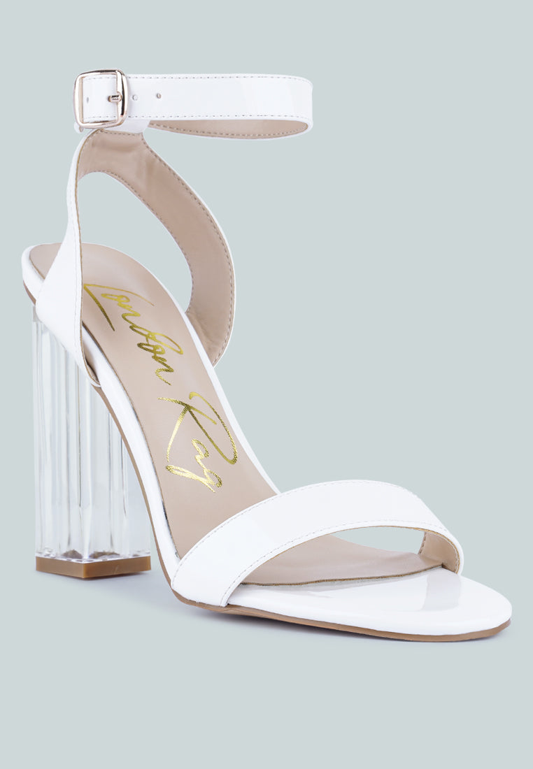women clear high heeled block sandals#color_white