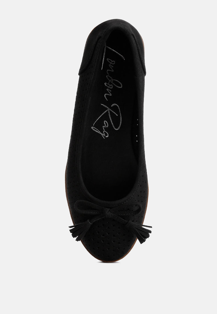 women perforated faux leather ballerinas#color_black