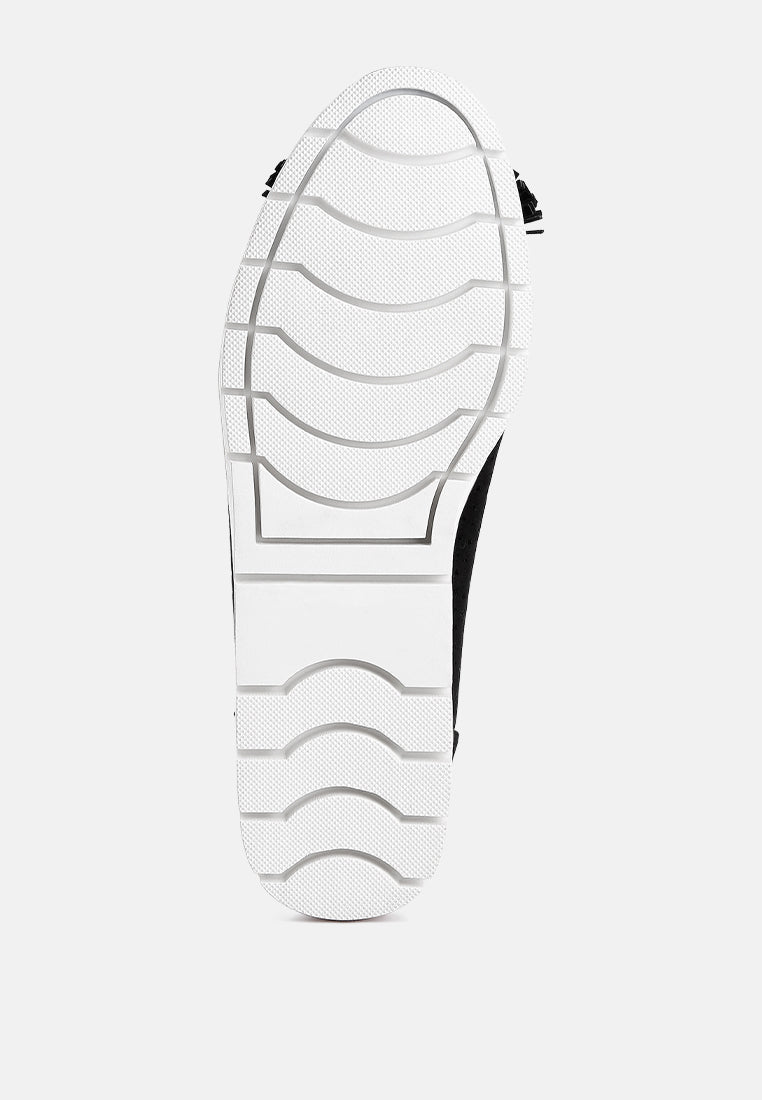 women perforated faux leather ballerinas#color_black