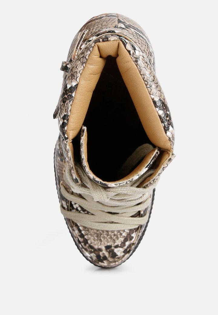 spruce snake skin ankle boots#color_tan