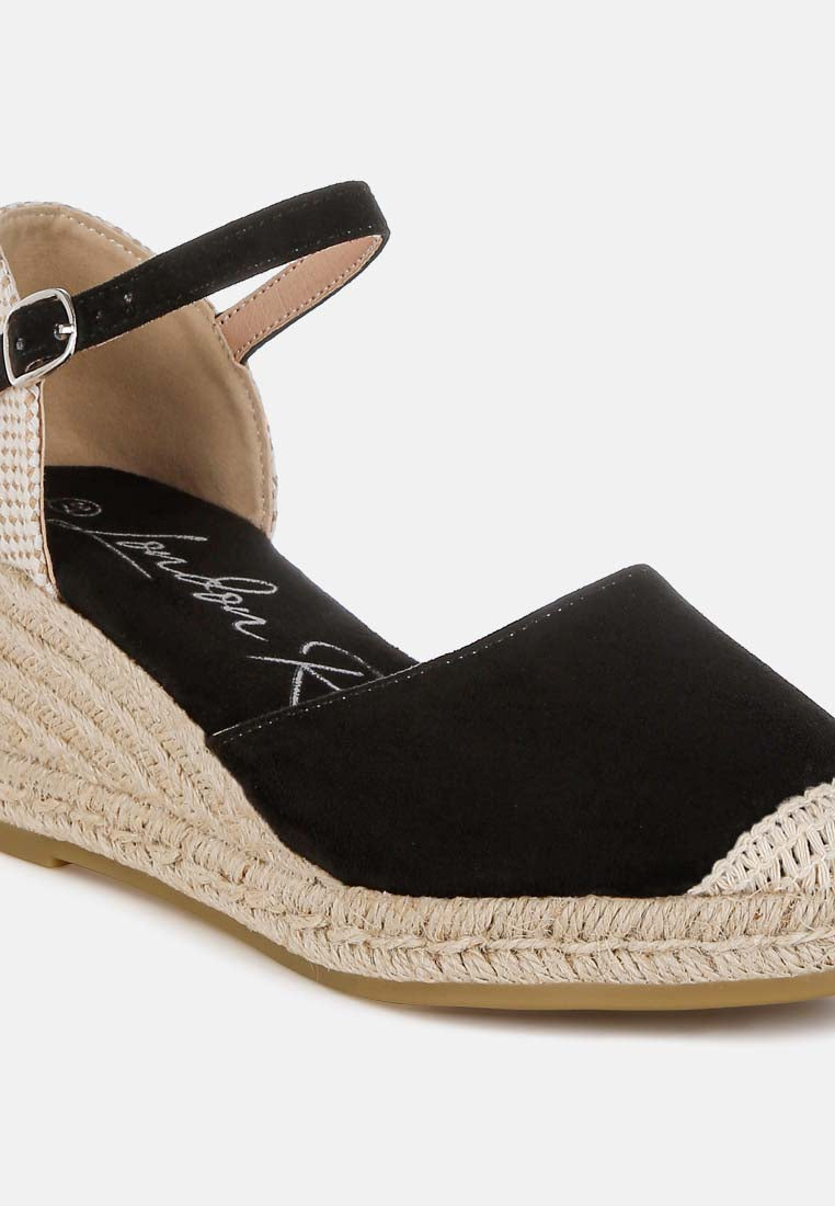 women microfiber espadrilles sandals#color_black