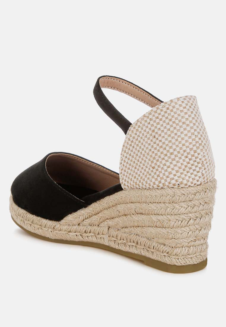 women microfiber espadrilles sandals#color_black