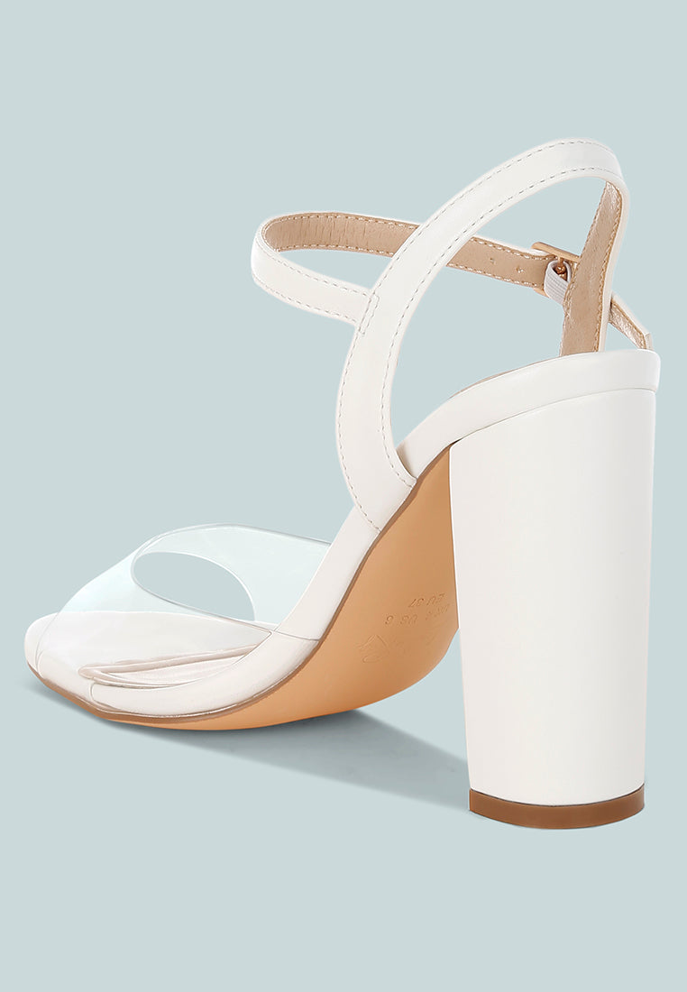 Women Clear Strap Block Heel Sandals