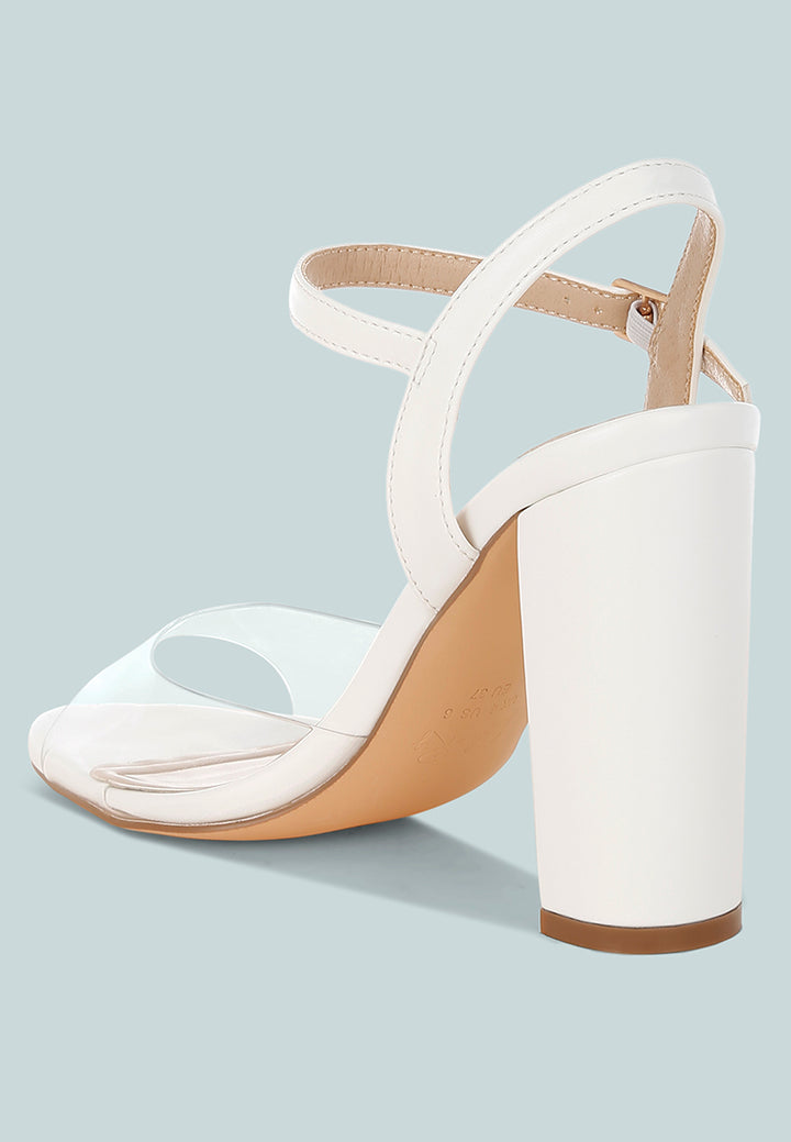 Women Clear Strap Block Heel Sandals